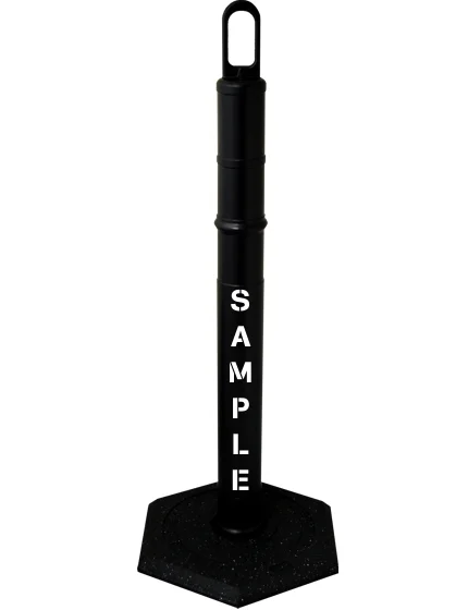 42\" BLACK Looper Tube with 18 lb Base \u0026 Double Sided (2X) Custom Stencil