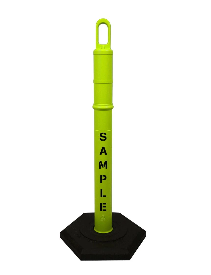 42\" LIME Looper Tube with 18 lb Base with Custom Stencil