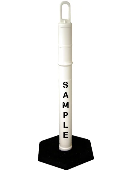42\" WHITE Looper Tube with 12 lb Base \u0026 Double Sided (2X) Custom Stencil