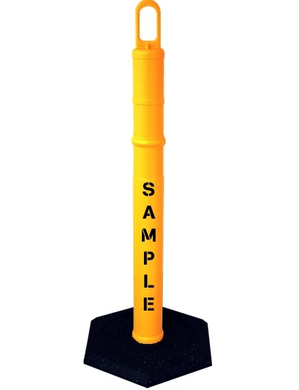 42\" YELLOW Looper Tube with 12 Lb. Base \u0026 Double Sided (2X) Custom Stencil