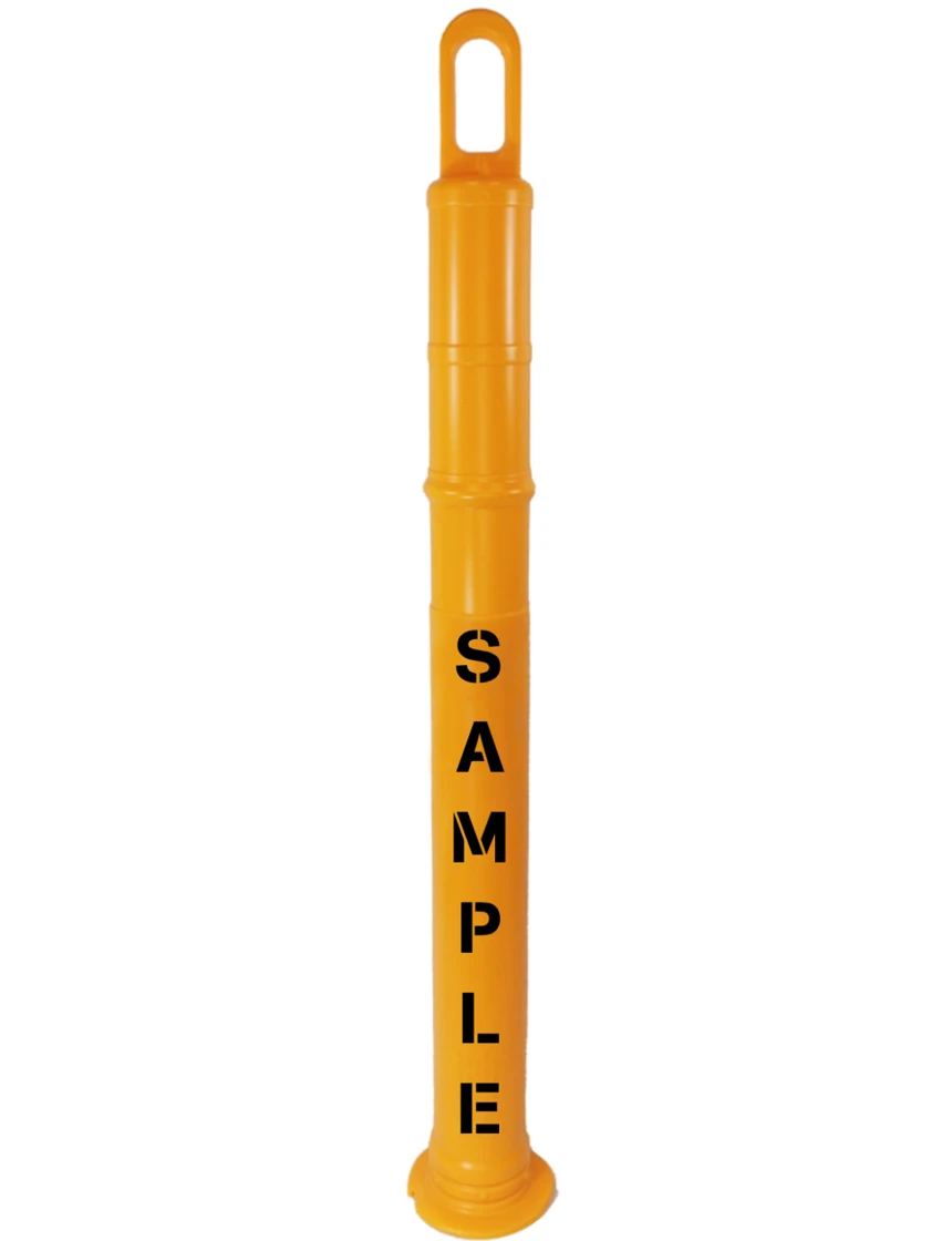 42\" Yellow TrafFix Looper Tube, Plain (No Collars), No Base \u0026 Custom Lettering on One (1) Side