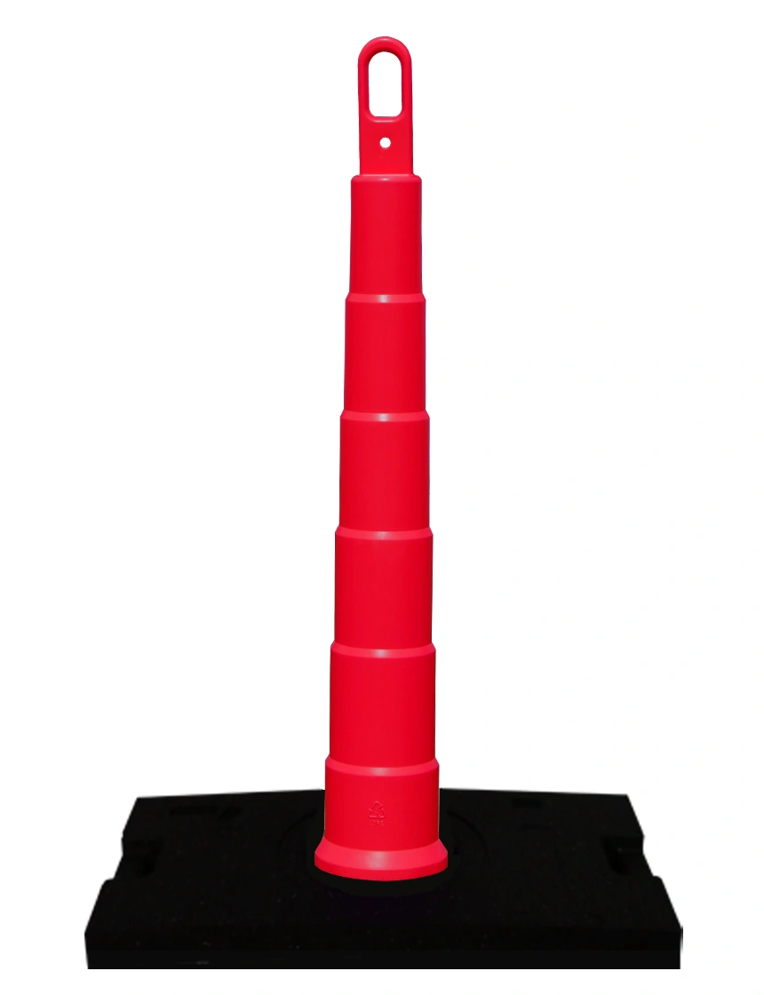 42\" TrafFix Orange Looper Cone, No Collars with 30 lb. Recycled Rubber Base \u0026 Single Color Custom Graphic
