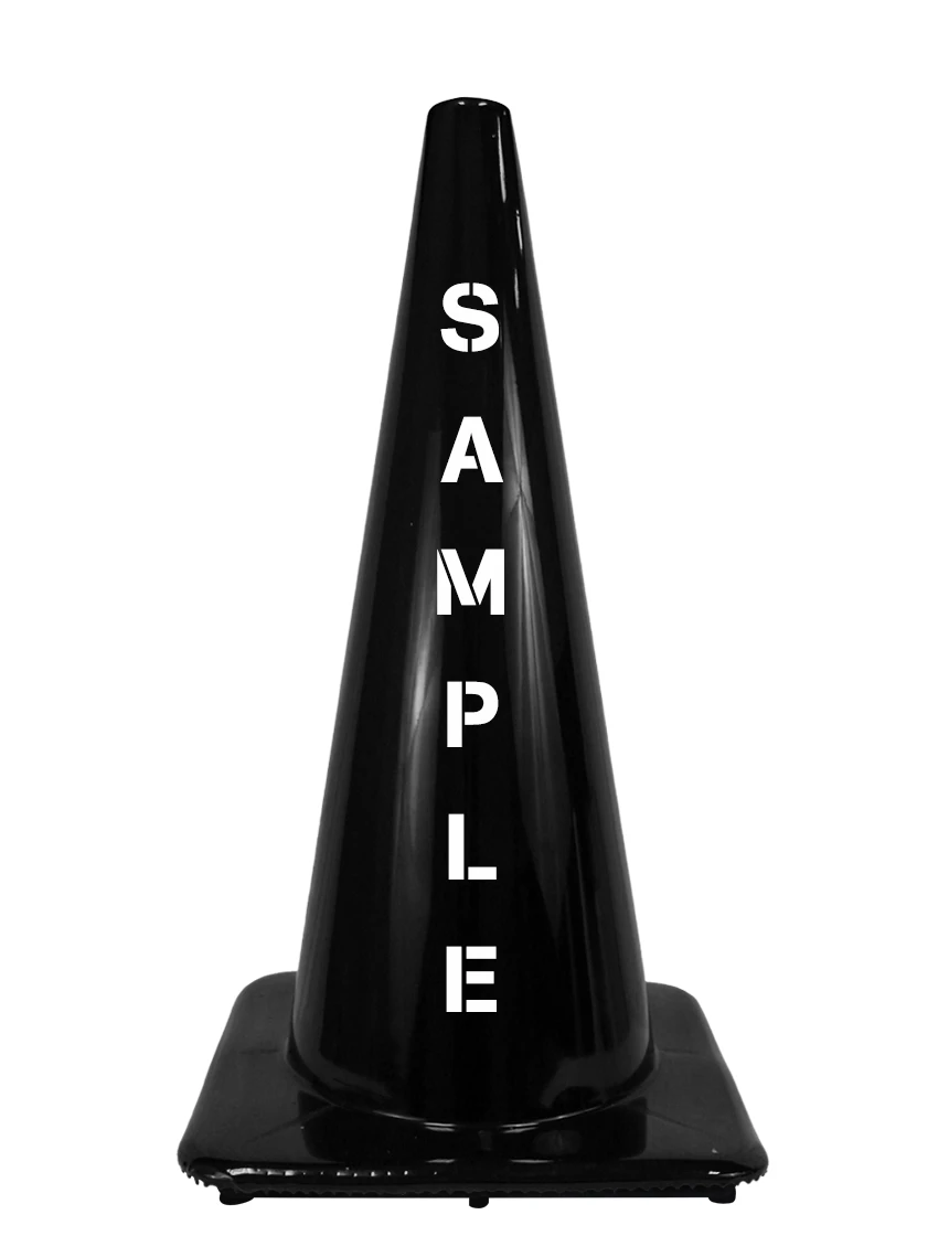 28\" Traffic Cones 7 lbs Black Lettering Single Side
