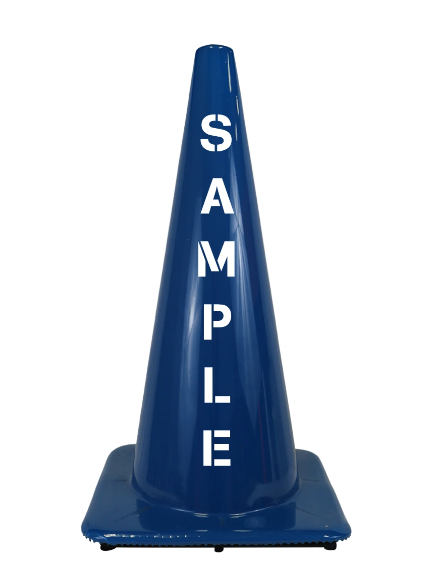 Blue 28\" 7 lbs Traffic Cone w/ Custom Lettering