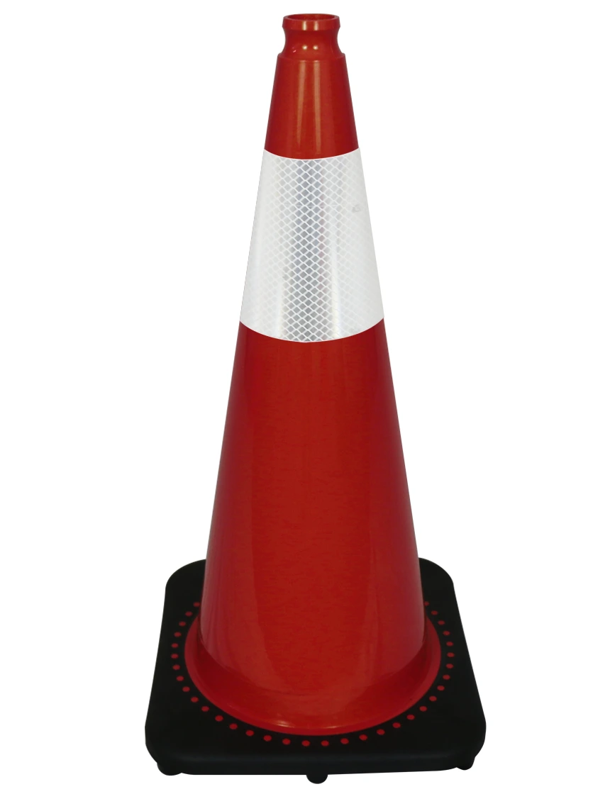 Red 28\" JBC Traffic Cone w/One 6\" Reflective Collar