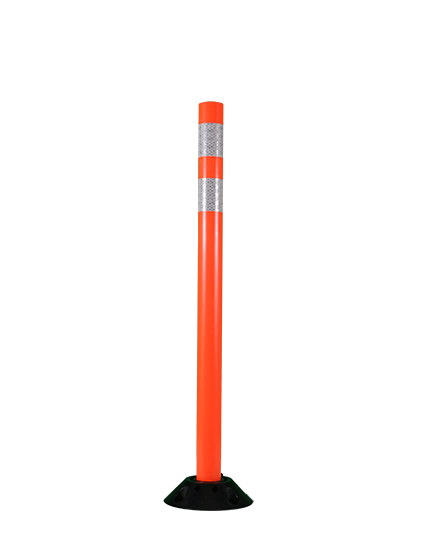 traffix standard duty round delineators orange asphalt four 4 inch x 3 8 inch fasteners 36 inch tall post