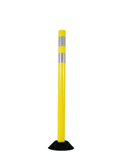 traffix standard duty round delineators yellow asphalt four 4 inch x 3 8 inch fasteners 36 inch tall post