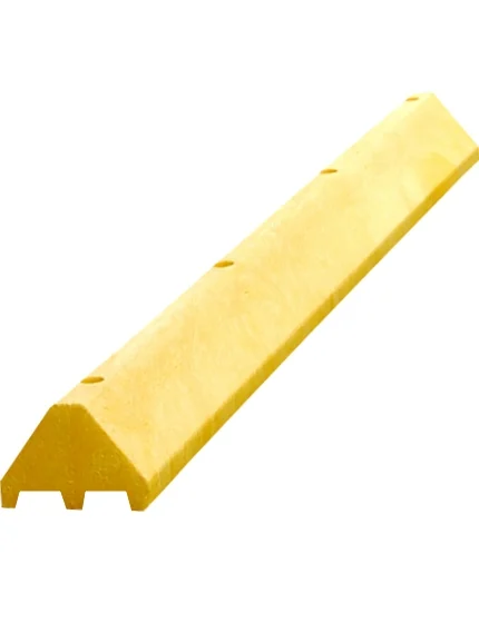 8\u0027 Long X 9.5\" Wide X 7\" Tall, Solid Yellow, Recycled Plastic Truck Block w/ 18\" Galvanized Spikes