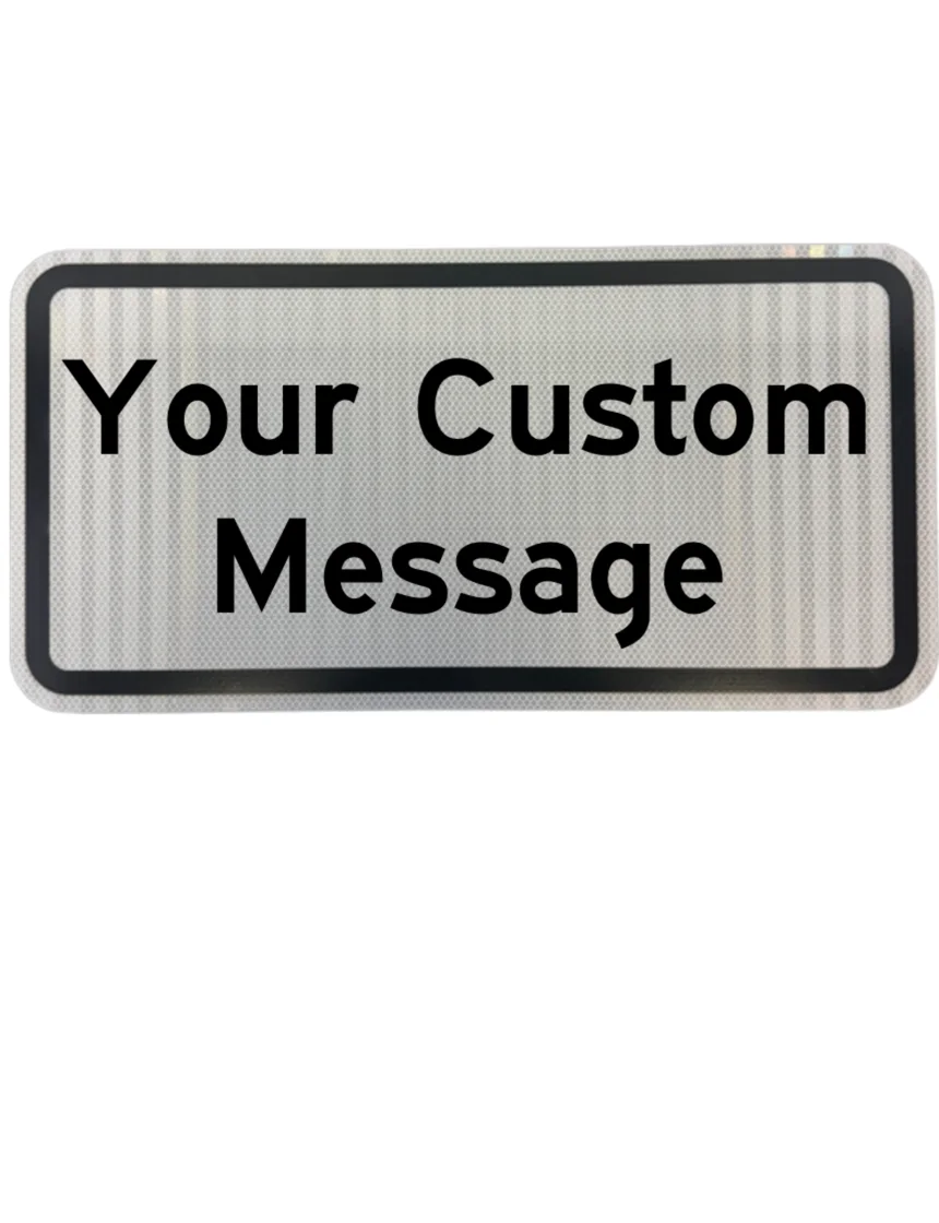 White, HI Reflective, 24\" x 12\" Custom Sign For Type III Barricade