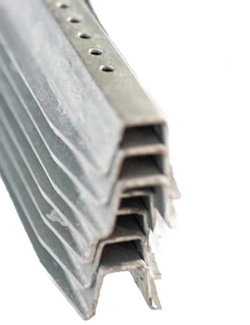 10\u0027 Steel U-Channel Sign Post, Galvanized, 2 lbss/Ft