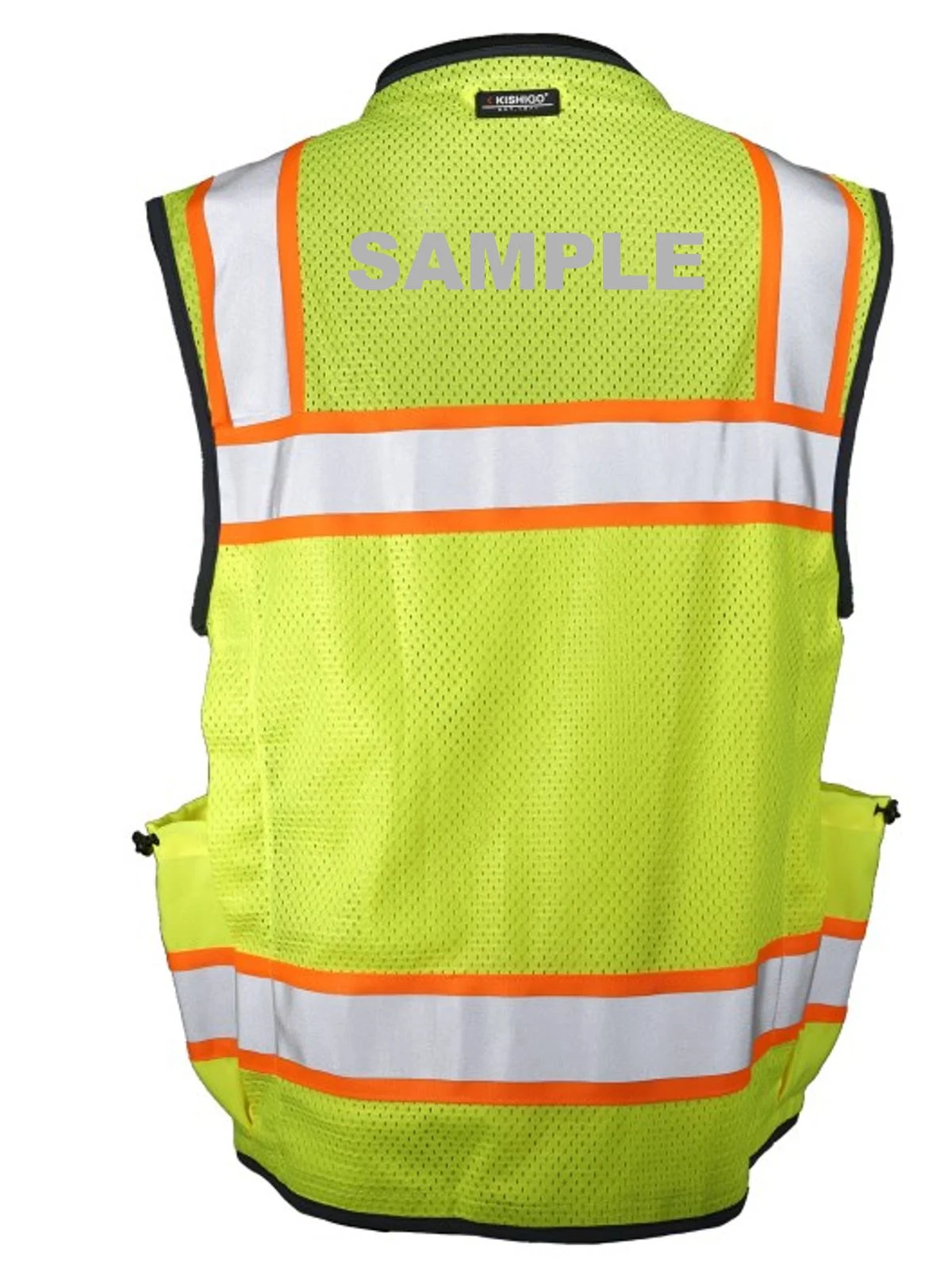 Ultimate Construction Vest, Ultra-Cool Lime Mesh Back, ANSI 107 Type R Class 2 Vest, 4Xl w/ Reflective Custom Lettering