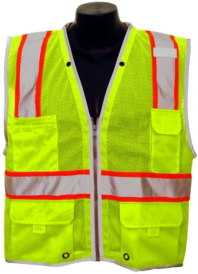 Premium BRILLIANT, Ultra-Cool Lime Mesh, Class 2 Surveyors Vest, SMALL