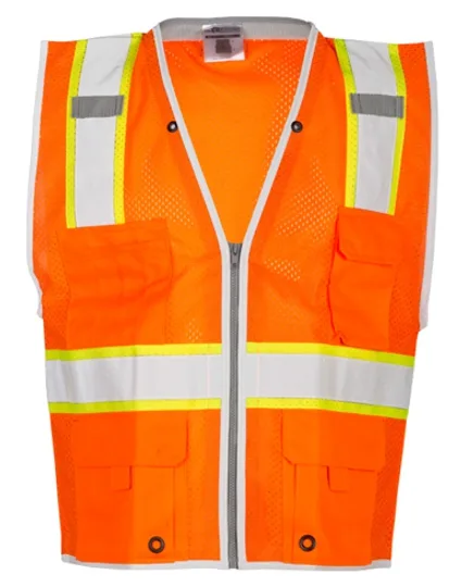 Premium BRILLIANT, Orange Mesh, Class 2 Surveyors Vest, 2XL