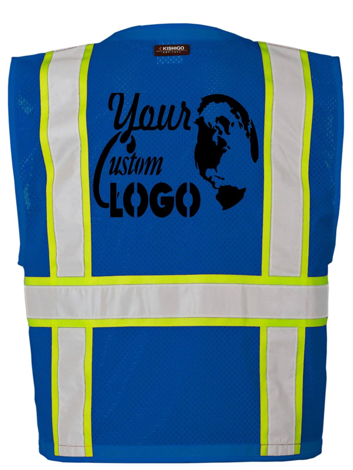 Enhanced Visibility Blue Multi Pocket Mesh Vest
