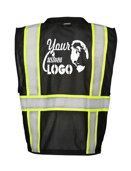Enhanced Visibility Black Multi Pocket Mesh Vest