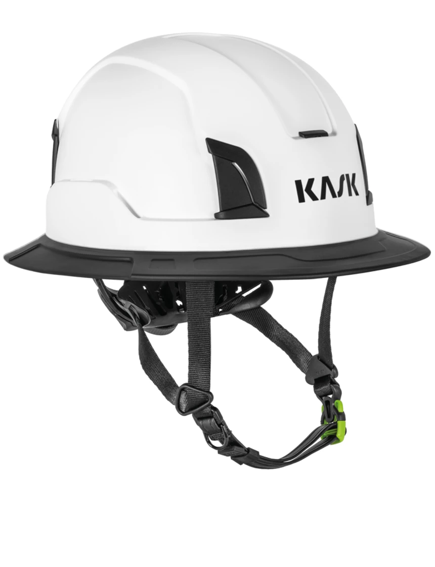 White with Black Brim Kask Zenith X2 ‘Full Brim’ Safety Helmet with Custom Single Color Graphic