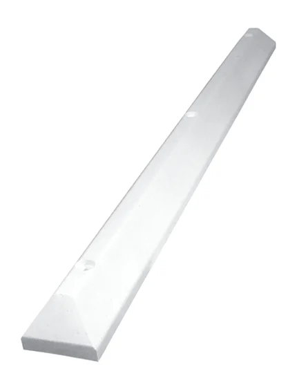 6\u0027 White, Heavy-Duty Solid Recycled Plastic Parking Block w/14\" Galvanized Rebar Steel Spikes