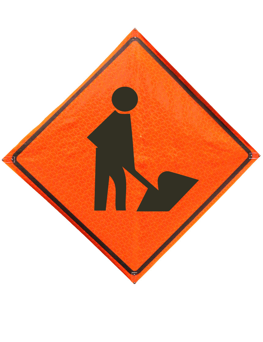 Worker Symbol Sign Plastic Pockets Marathon 48 In X 48 In