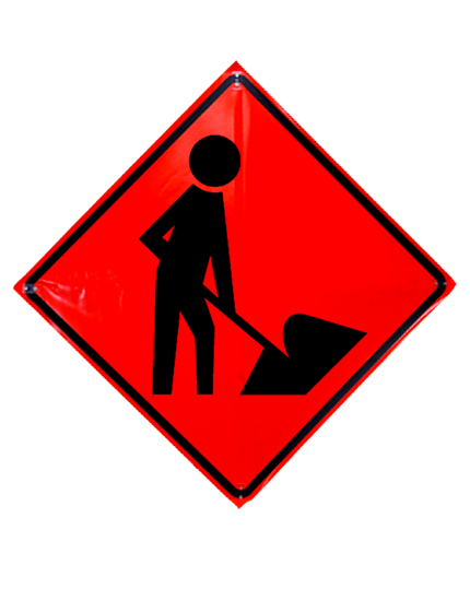 Worker Symbol Sign Sewn Pockets 48\" X 48\"