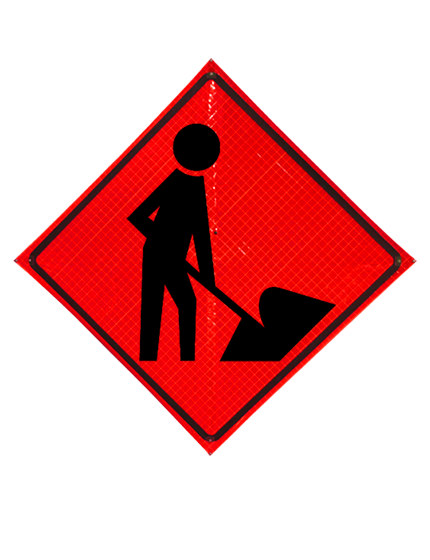 Worker Symbol Sign Sewn Pockets Reflective 48\" X 48\"