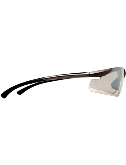 Z87+ Safety Sunglasses (light, wrap around lens, champagne frame, IO silver mirror anti-fog lens)