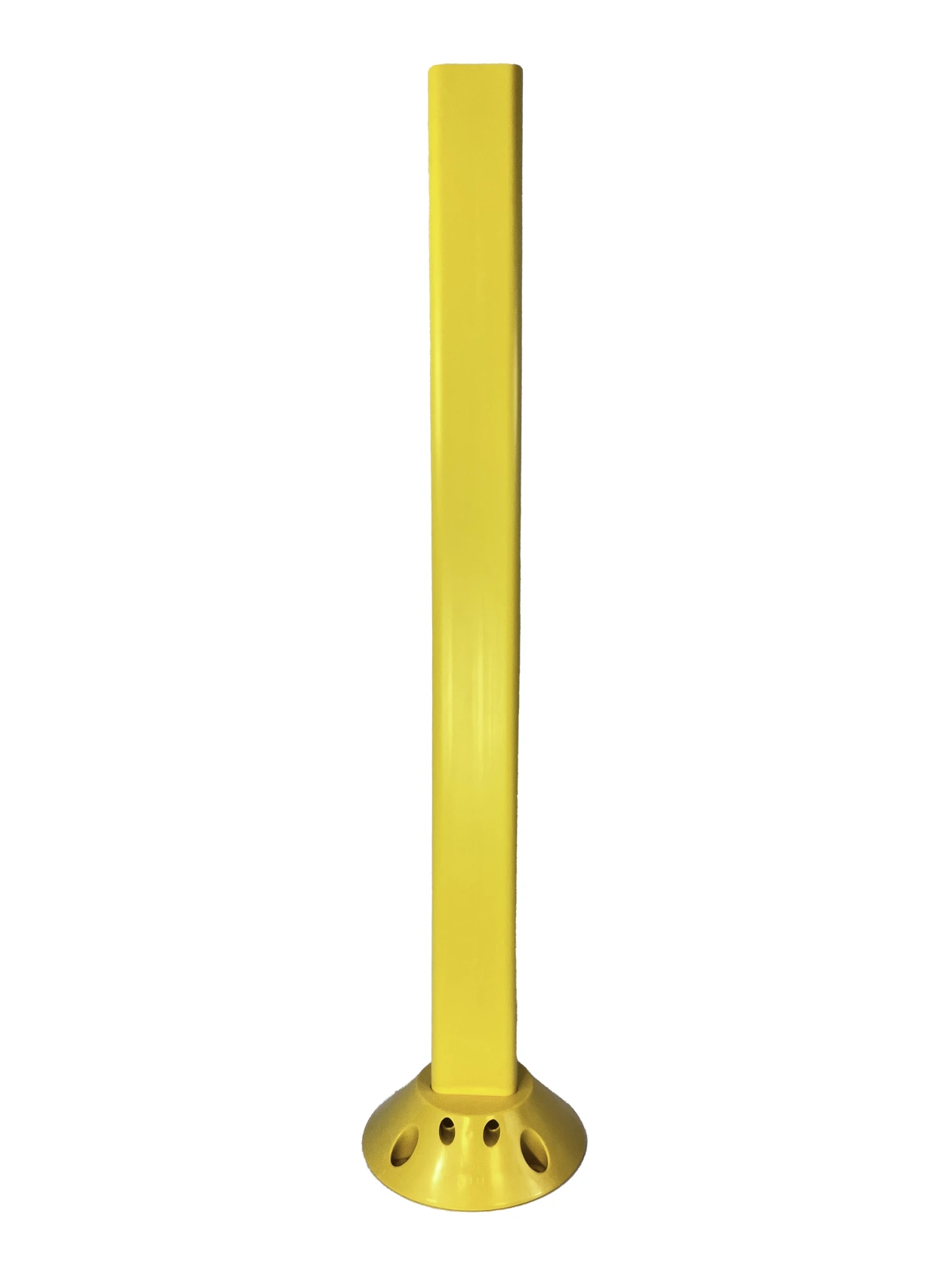 36\" Yellow Clover-Leaf Urethane Delineator Post, Surface Mount Base \u0026 Fasteners For Concrete