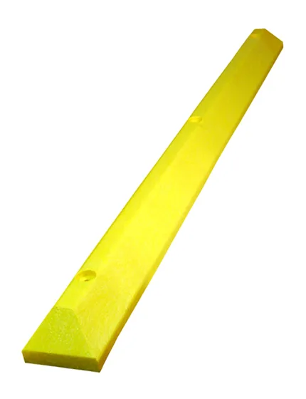 6\u0027 Yellow, Heavy-Duty Solid Recycled Plastic Parking Block w/14\" Galvanized Rebar Steel Spikes