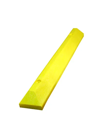 4\u0027 Yellow, Heavy-Duty Solid Recycled Plastic Parking Block w/14\" Galvanized Rebar Steel Spikes