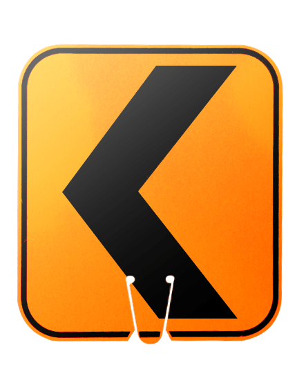 12\" X 13 1/4\", Reflective Clip On Sign, Chevron Left