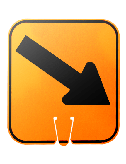 12\" X 13 1/4\", Reflective Clip On Sign, Directional Arrow Angled Down Right