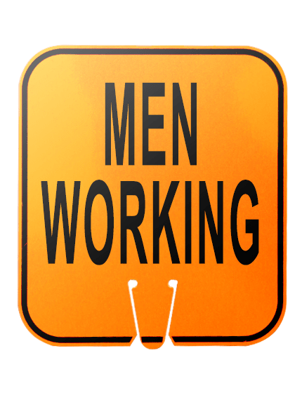 12\" X 13 1/4\", Reflective Clip On Sign, Men Working