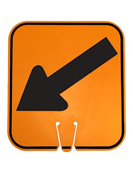 12\" X 13 1/4\", Non-Reflective Clip On Sign, Directional Arrow Angled Down Left