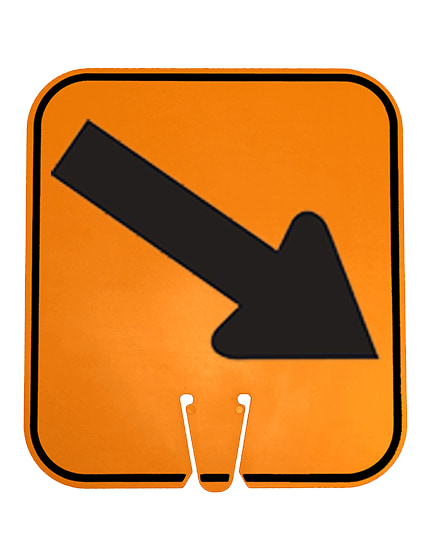 12\" X 13 1/4\", Non-Reflective Clip On Sign, Directional Arrow Angled Down Right