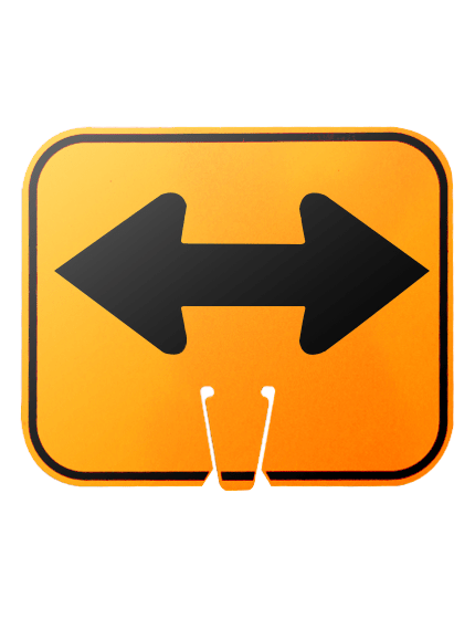 12 3/4\" X 10 1/2\", Reflective Clip On Sign, Left \u0026 Right Directional Arrow