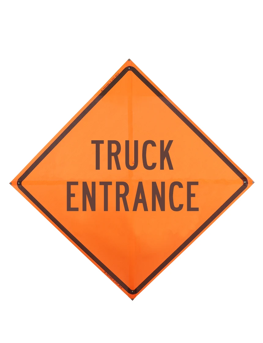 48\", Non-Reflective Mesh Roll Up Sign, Truck Entrance