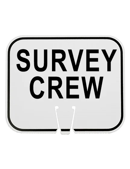 WHITE, 12 3/4\" x 10 1/2\", Non-Reflective Clip On Sign, SURVEY CREW