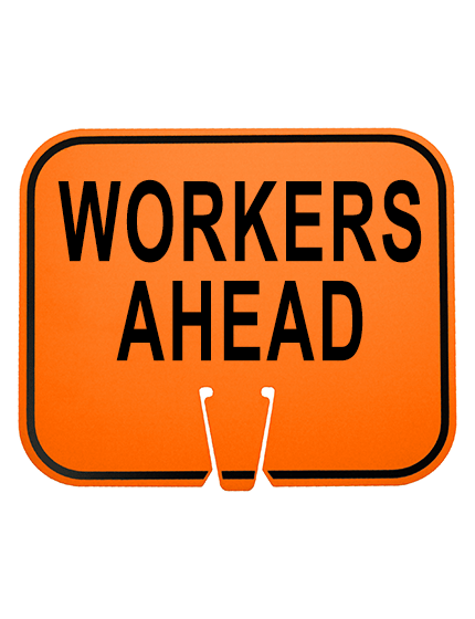 12 3/4\" X 10 1/2\", Non-Reflective Clip On Sign, Workers Ahead