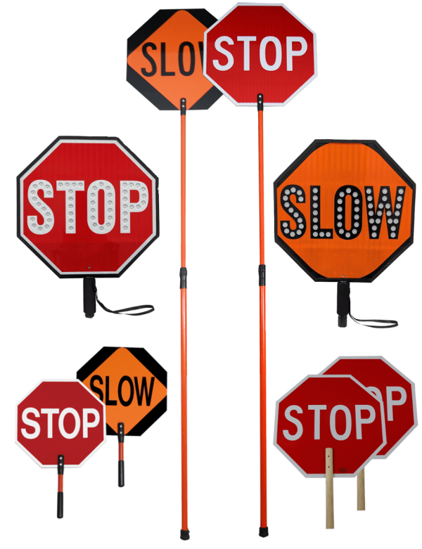 Handheld Stop Sign Slow Paddle Pedestrian Crossing Guard Traffic Safety