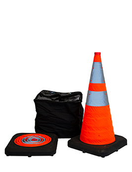 Roaduserdirect Packages 1 x AA Pop Up Traffic Cones With Flashing Emergency Beacon Lights 