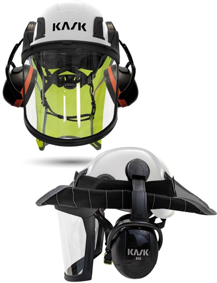 White Kask Zenith X2 ANSI Safety Helmet w/ Half Face Visor | TSS