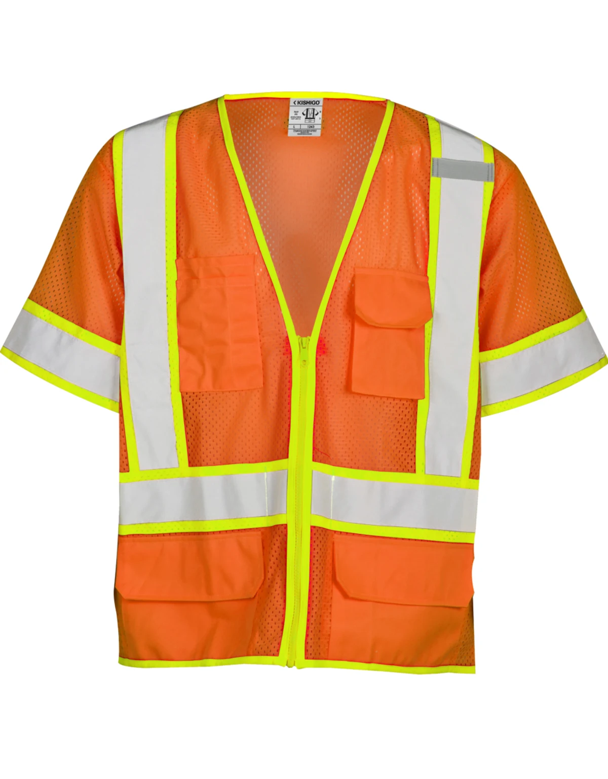 Standard, Ultra-Cool Orange Mesh, Class 3 Surveyors Vest, 2Xl w/ Single Color Graphic