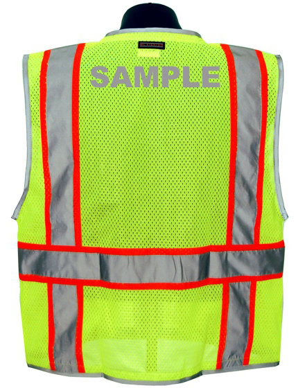 Premium BRILLIANT, Ultra-Cool Lime Mesh, Class 2 Vest, XL w/Reflective Custom Lettering