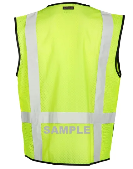 Economy, Lime Mesh, Black Bottom Class 2 Vest, S-M w/ Reflective Custom Lettering