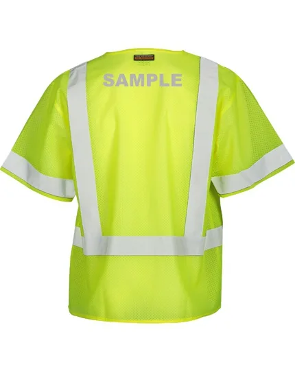 Economy Mesh, Lime, Class 3 Vest, 4Xl w/ Reflective Custom Lettering