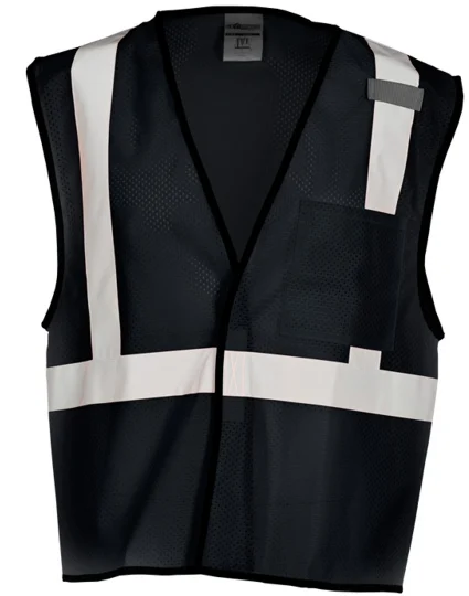 Enhanced Visibility Black Mesh Vest, 2Xl-3Xl