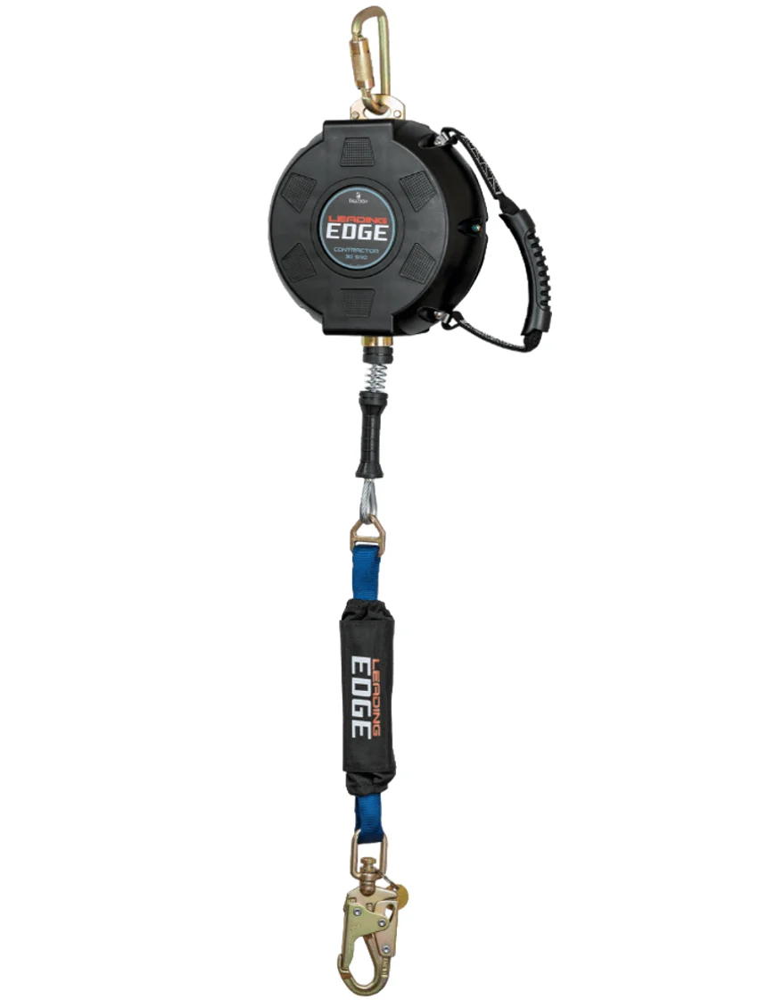 Falltech Contractor Leading Edge Class 2 Srl w/ 30\u0027 Galvanized Steel Cable \u0026 Anchorage Carabiner