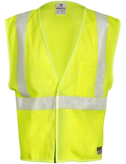 Flame Resistant, Lime Mesh, Large, Class 2 Safety Vest
