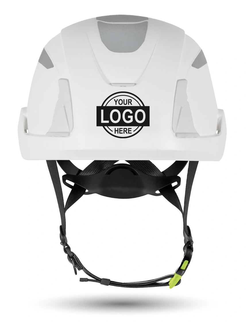 White w/ Reflectors Kask Primero Hi-Viz Safety Helmet w/ Single Color Graphic | ANSI Z89.1 Type 1, Class E, HT-LT