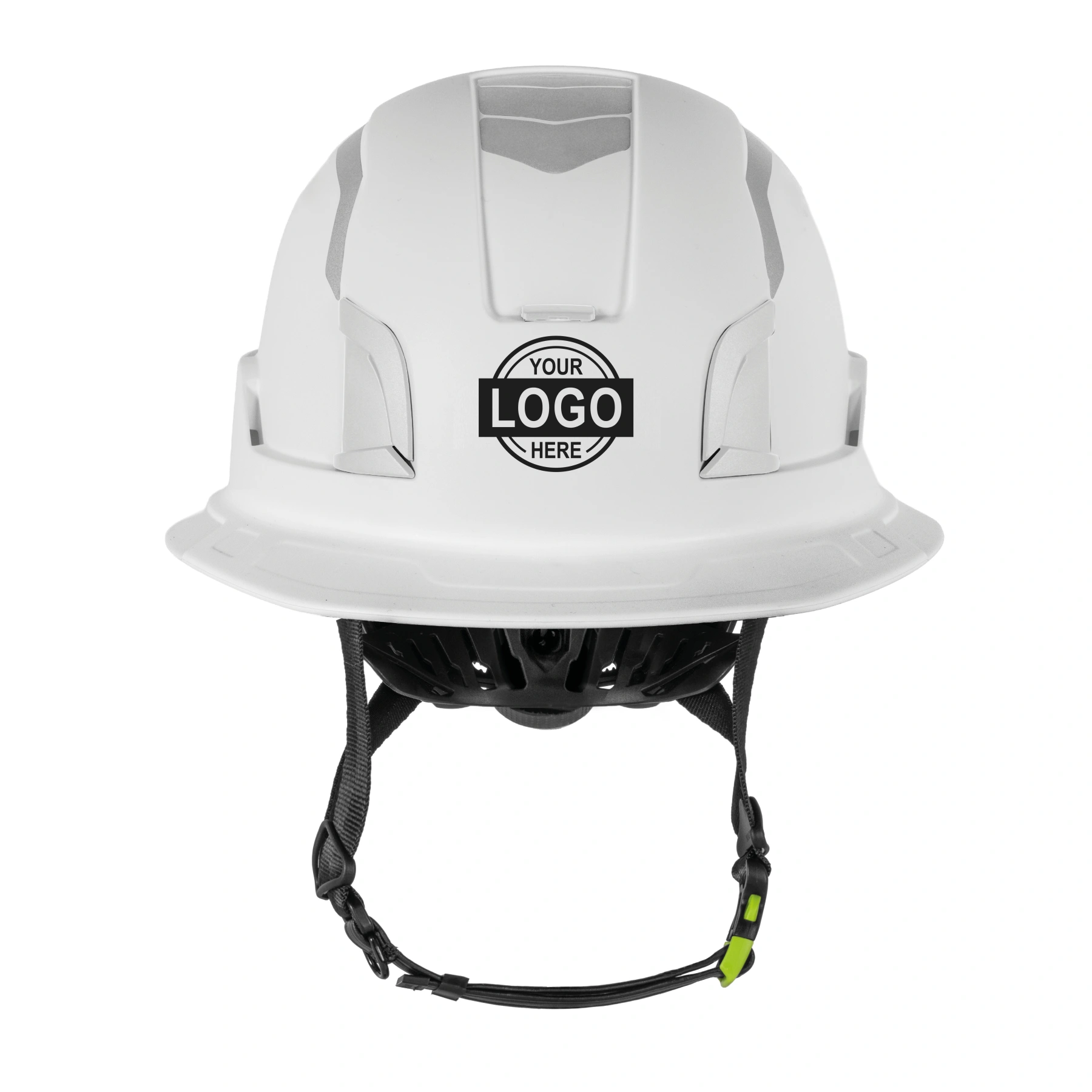 Kask Zenith X2 ‘Full Brim’ Safety Helmet White with Reflectors \u0026 Custom Single Color Graphic