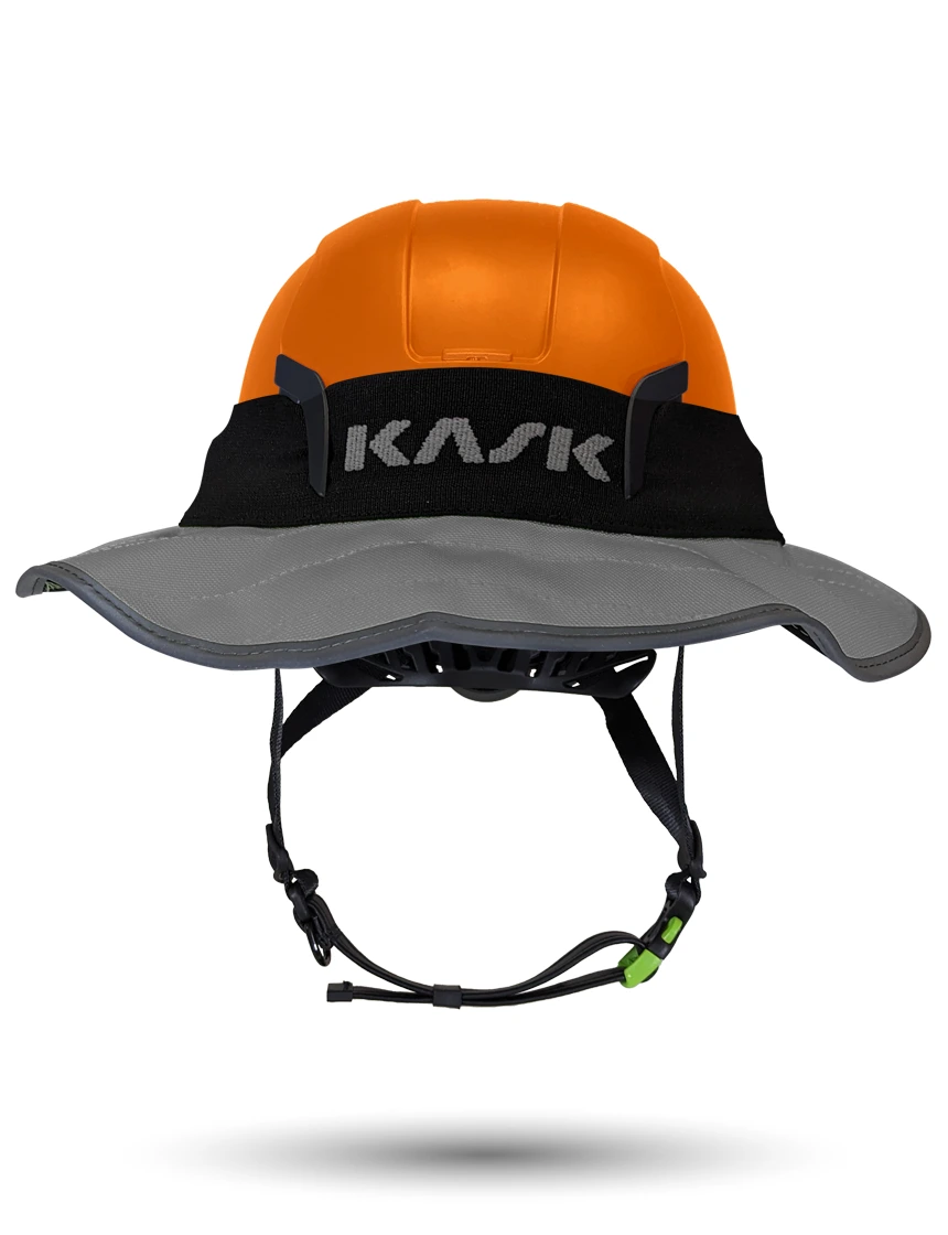 Orange KASK Zenith X2 ANSI Safety Helmet with 360-degree Sun Shield (Anthracite Gray)